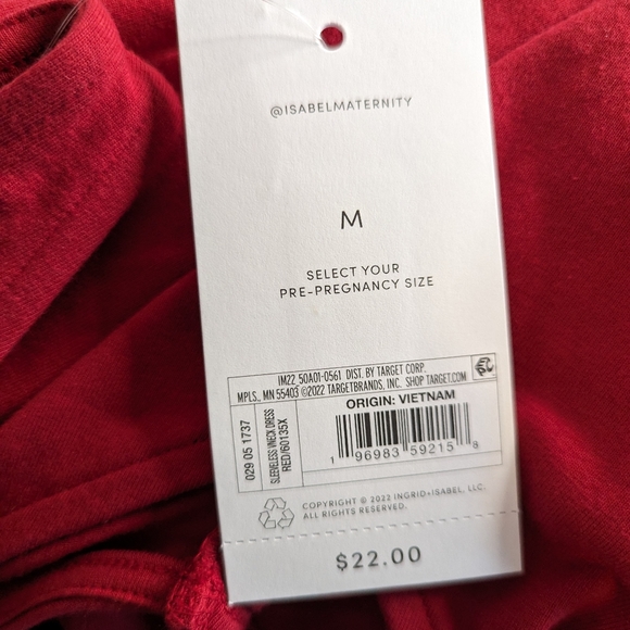 Isabel Maternity Bodycon V-Neck Maternity Dress Red - Picture 7 of 8